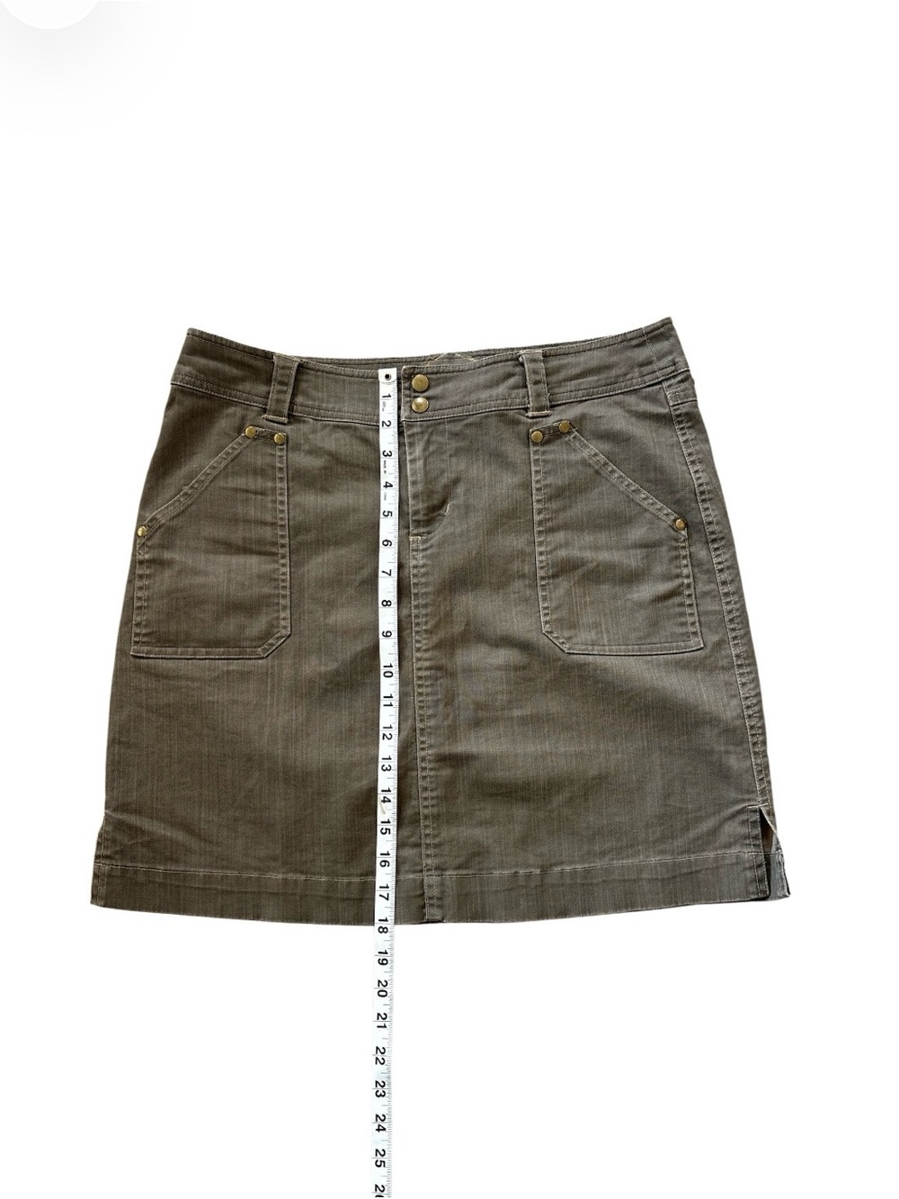 KÜHL Adventure Denim Skirt Women’s Rugged Brown Utility Pocket Skirt Size 10 - Picture 8 of 8